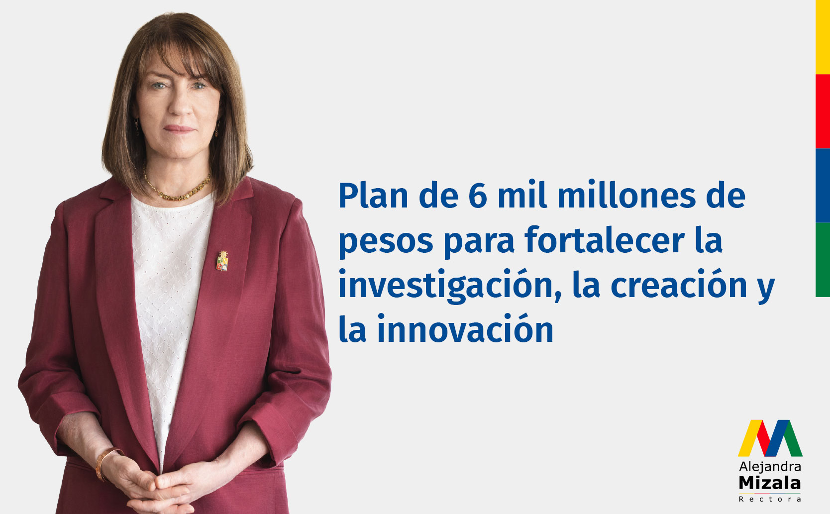 Fotografía 1 — Alejandra Mizala presenta plan de $6 mil millones para fortalecer la investigación, la creación y la innovación en la Universidad de Chile