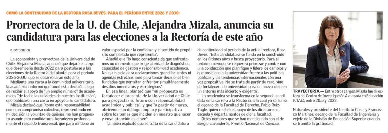 Imagen de la nota en El Mercurio