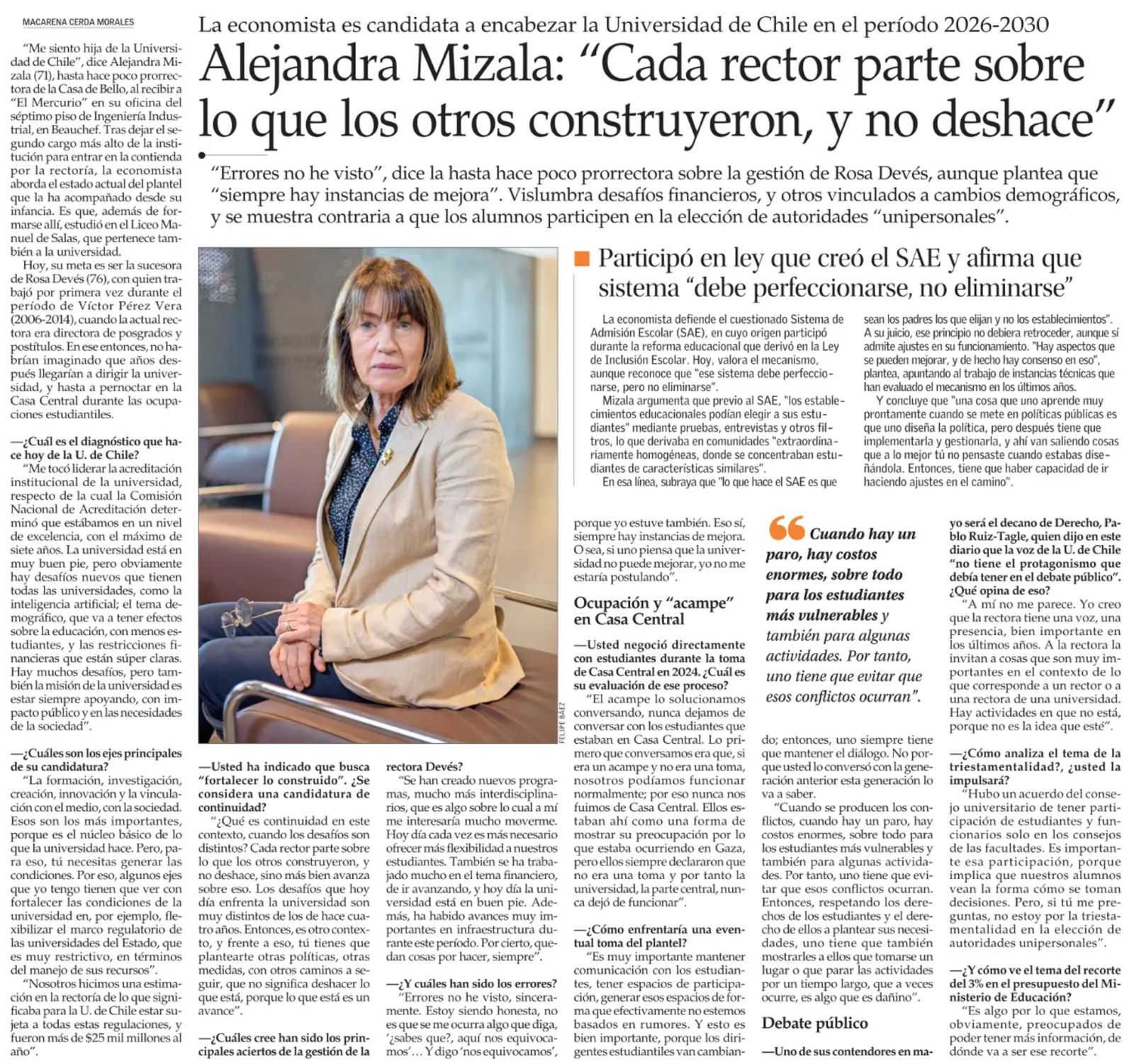 Imagen de la nota en El Mercurio